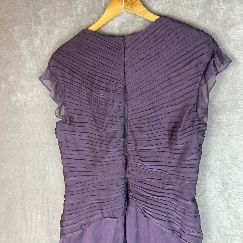 Adrianna Papell for E! Live From The Red Carpet Purple Pleated Gown Dress 14 - Picture 6 of 10